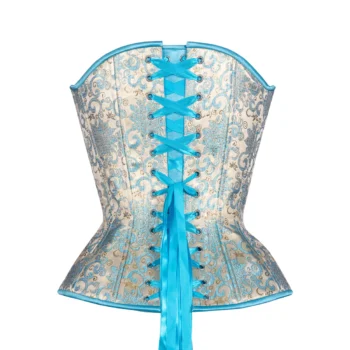 Blue Brocade Corset waisttraine.com