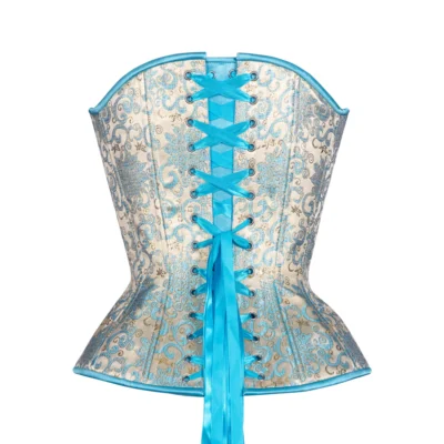 Blue Brocade Corset waisttraine.com