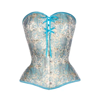 Blue Brocade Corset waisttraine.com