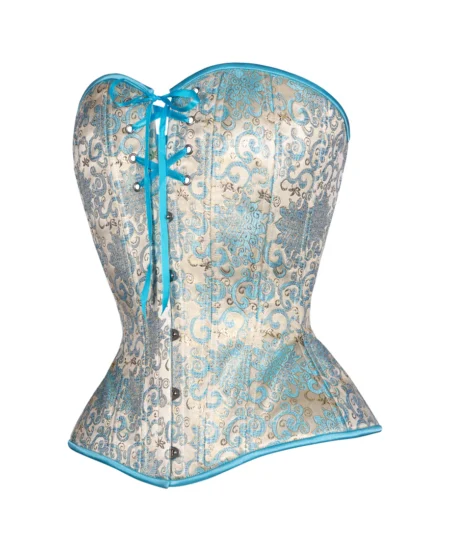 Blue Brocade Corset waisttraine.com
