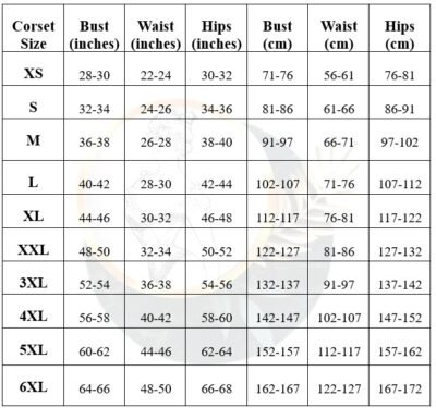waist trainer size chart waisttraine.com