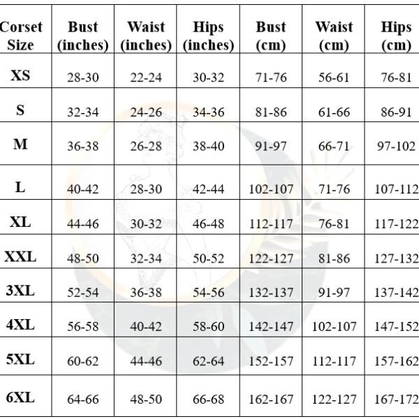 waist trainer size chart waisttraine.com
