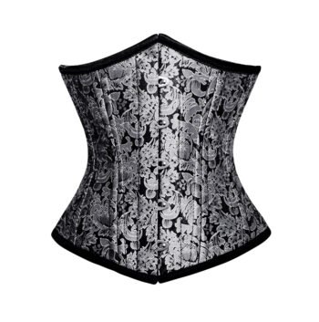 Gothic Silver Hourglass Waist Training Corset