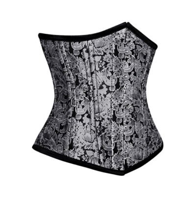 Gothic Silver Hourglass Waist Training Corset