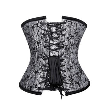 Gothic Silver Hourglass Waist Training Corset