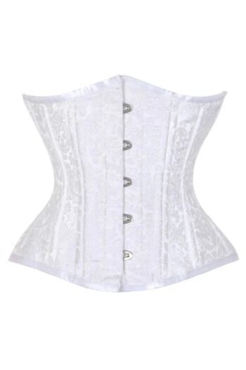 White Brocade Best Waist Trainer Corset For Women
