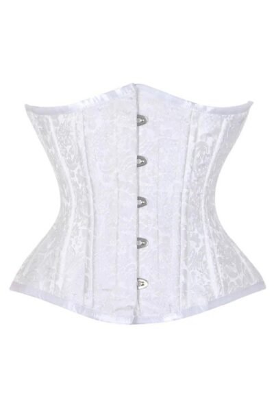 White Brocade Best Waist Trainer Corset For Women