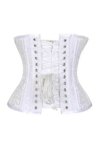 White Brocade Best Waist Trainer Corset For Women