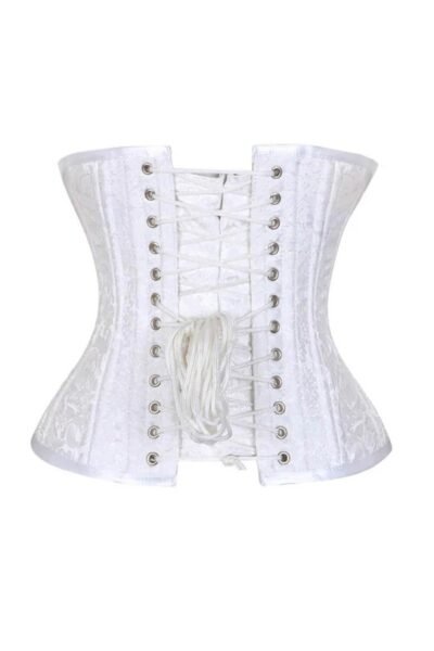 White Brocade Best Waist Trainer Corset For Women