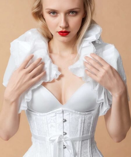 White Brocade Best Waist Trainer Corset For Women
