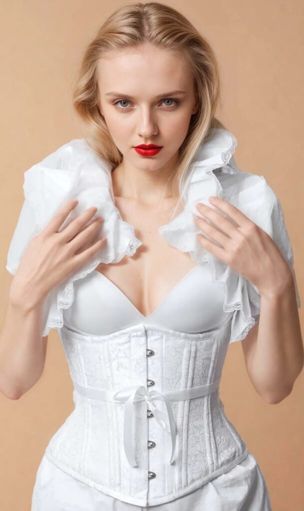 White Brocade Best Waist Trainer Corset For Women