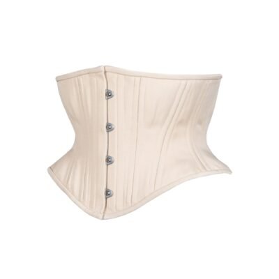 Beige Cotton Short Corset Waspie Hourglass Silhouette