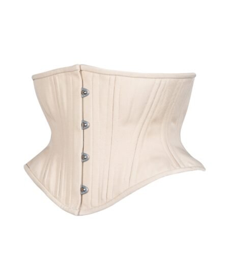 Beige Cotton Short Corset Waspie Hourglass Silhouette