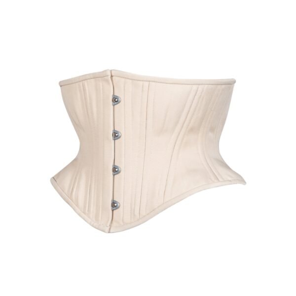 Beige Cotton Short Corset Waspie Hourglass Silhouette