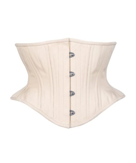 Beige Cotton Short Corset Waspie Hourglass Silhouette