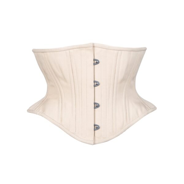 Beige Cotton Short Corset Waspie Hourglass Silhouette
