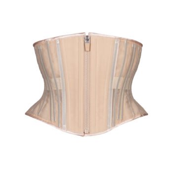Beige Fine Mesh No Line Waspie Hourglass Short Corset