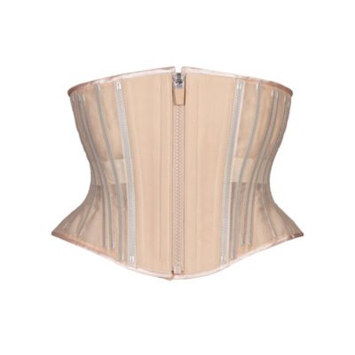Beige Fine Mesh No Line Waspie Hourglass Short Corset