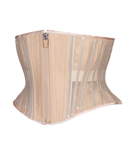 Beige Fine Mesh No Line Waspie Hourglass Short Corset