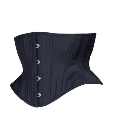 Black Corset Waspie Hourglass Silhouette Short Torso