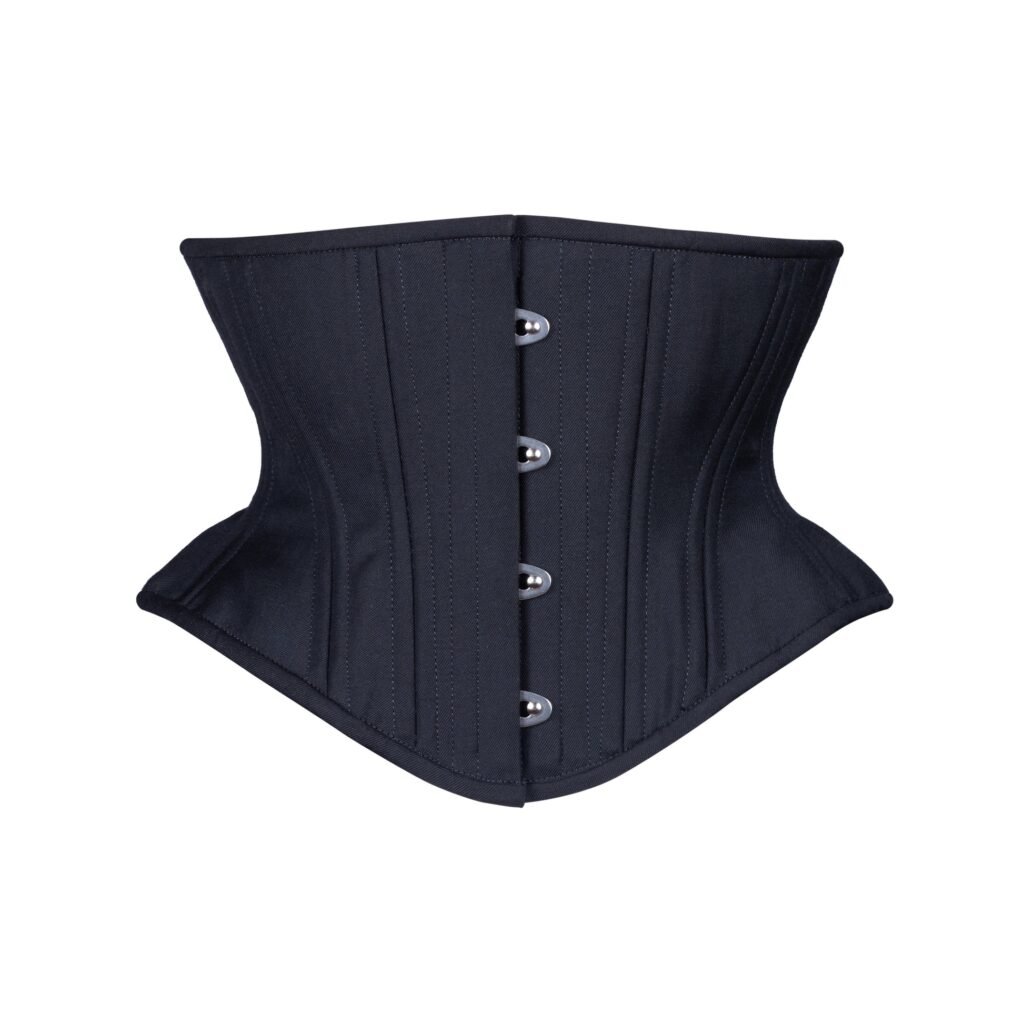 Black Corset Waspie Hourglass Silhouette Short Torso