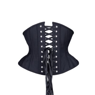 Black Corset Waspie Hourglass Silhouette Short Torso