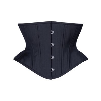 Black Corset Waspie Hourglass Silhouette Short Torso
