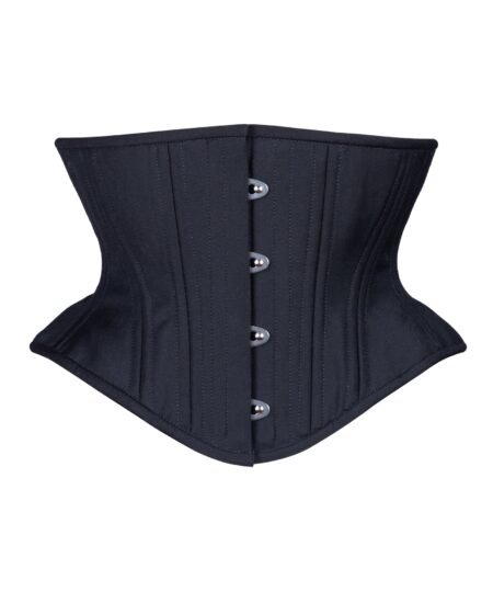 Black Corset Waspie Hourglass Silhouette Short Torso