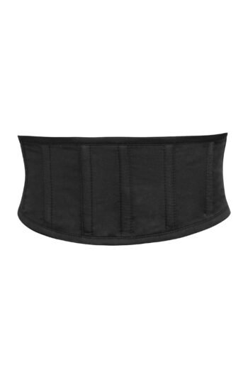Black Cotton Waspie Corset Belt with Zip Front