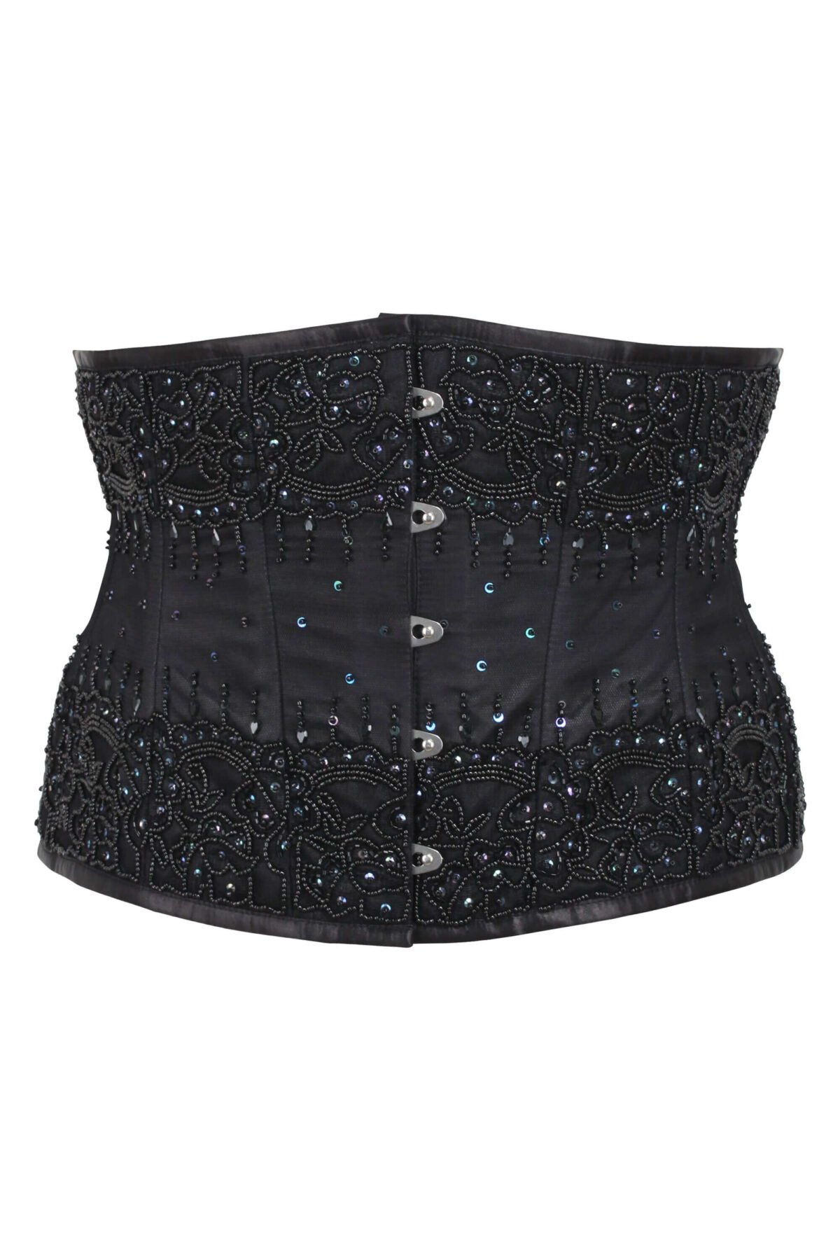 Black Fancy Waspie Corset