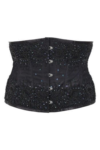 Black Fancy Waspie Corset