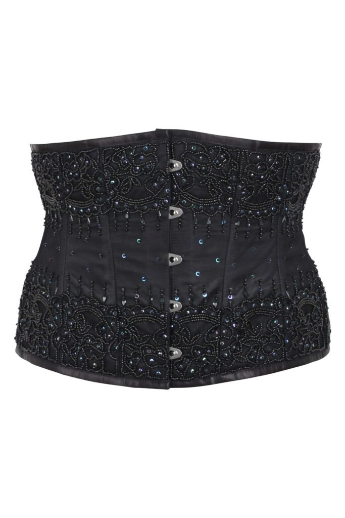 Black Fancy Waspie Corset