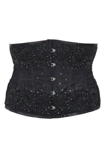 Black Fancy Waspie Corset