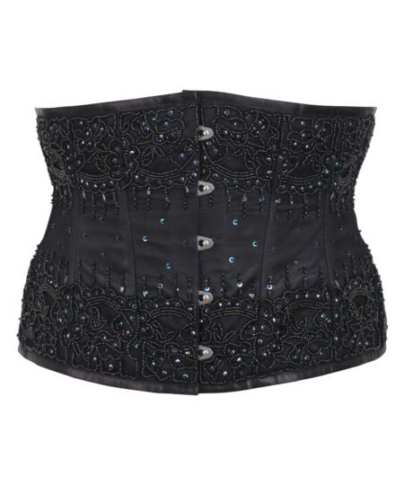Black Fancy Waspie Corset