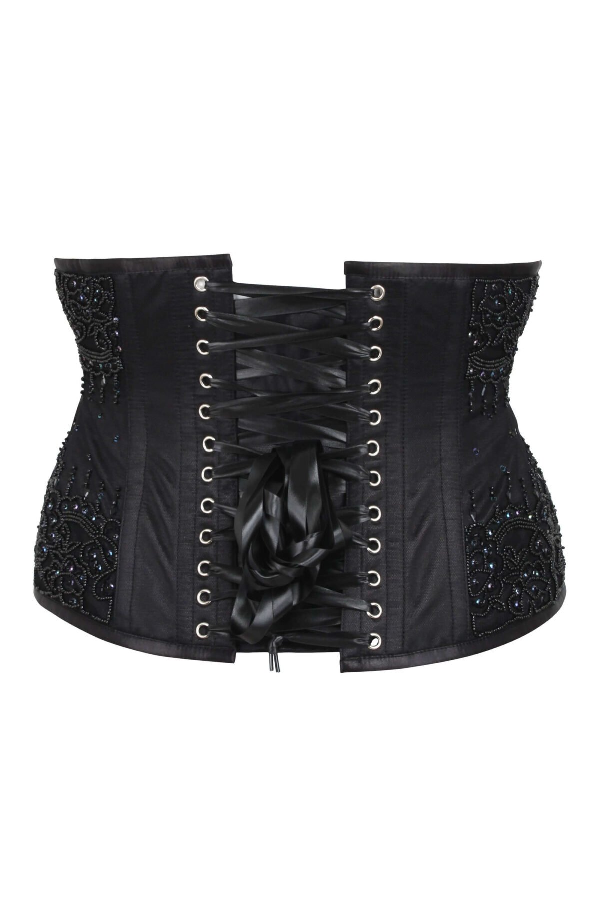 Black Fancy Waspie Corset