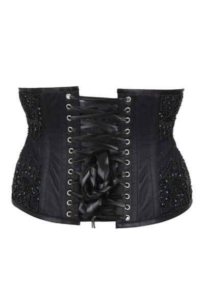 Black Fancy Waspie Corset