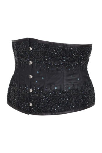 Black Fancy Waspie Corset