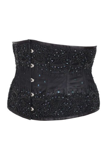 Black Fancy Waspie Corset