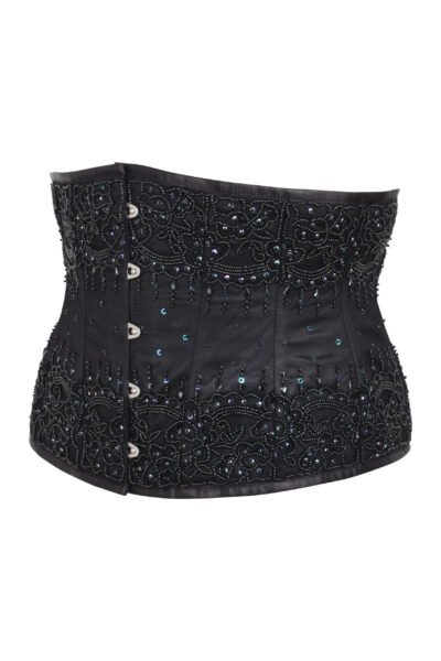 Black Fancy Waspie Corset
