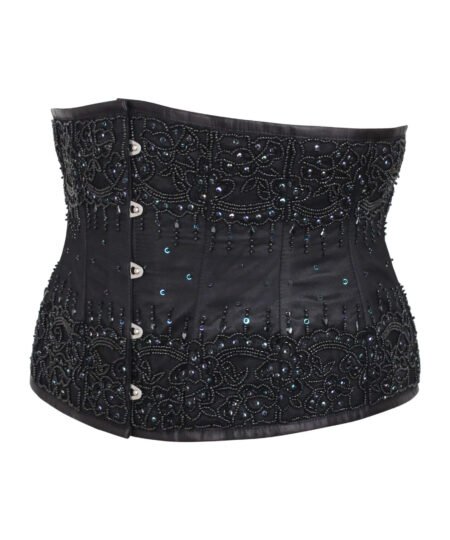 Black Fancy Waspie Corset