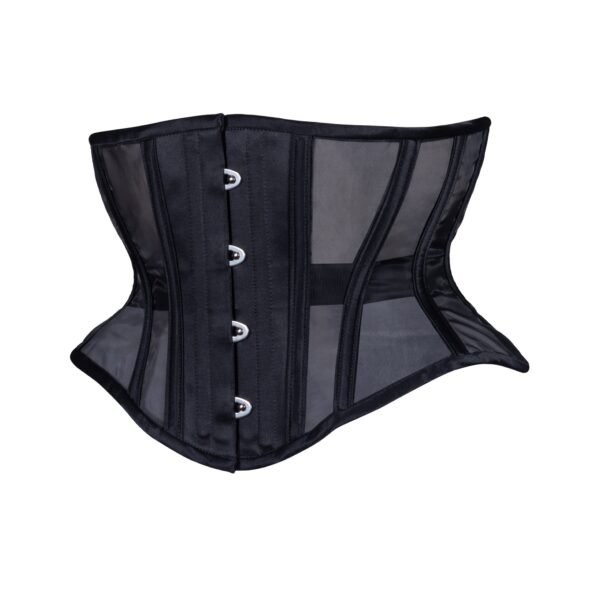 Black Fine Mesh Corset Wapsie Short Hourglass Torso