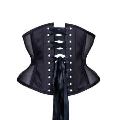 Black Fine Mesh Corset Wapsie Short Hourglass Torso