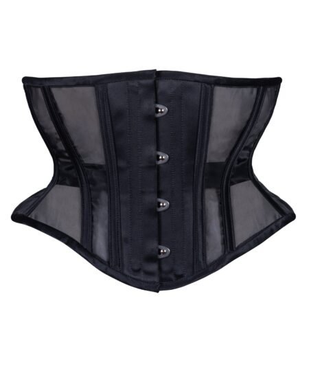 Black Fine Mesh Corset Wapsie Short Hourglass Torso