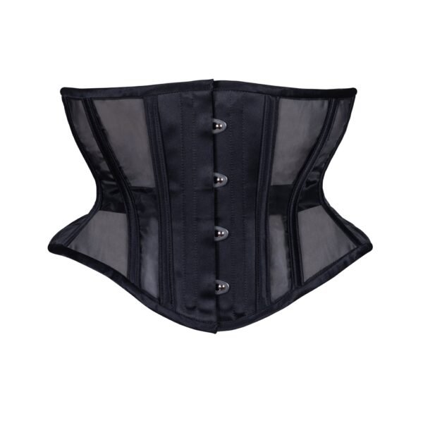 Black Fine Mesh Corset Wapsie Short Hourglass Torso