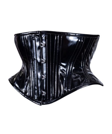 Black PVC Corset Waspie Short Hourglass Vinyl Torso