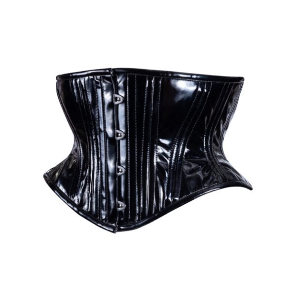 Black PVC Corset Waspie Short Hourglass Vinyl Torso