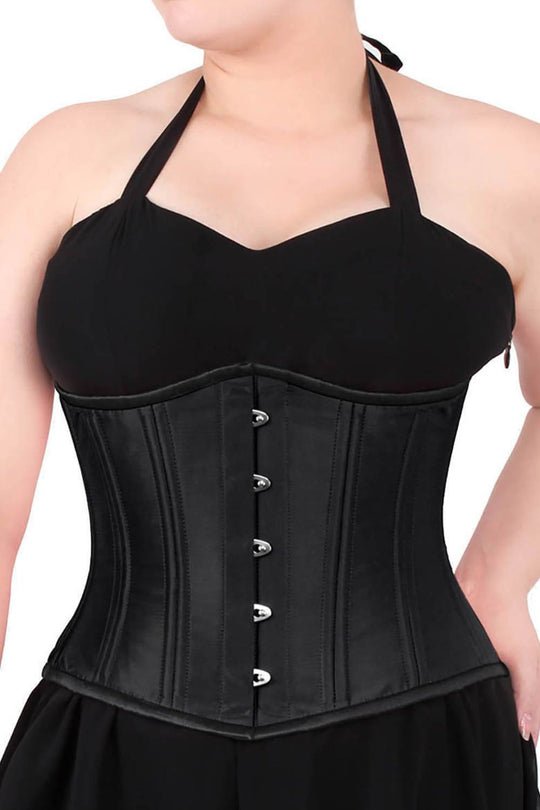Black Plus Size Underbust Curvy Waist Trainer Corset