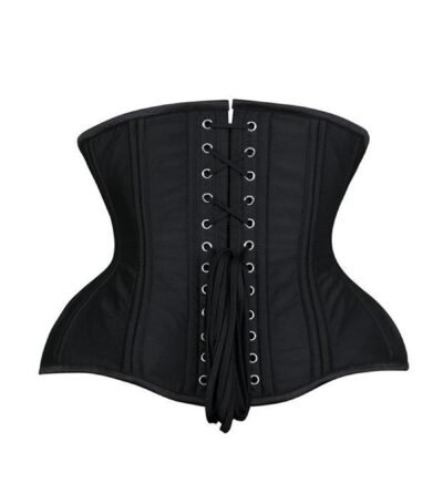 Black Satin Curvy Waist Training Corset For Women