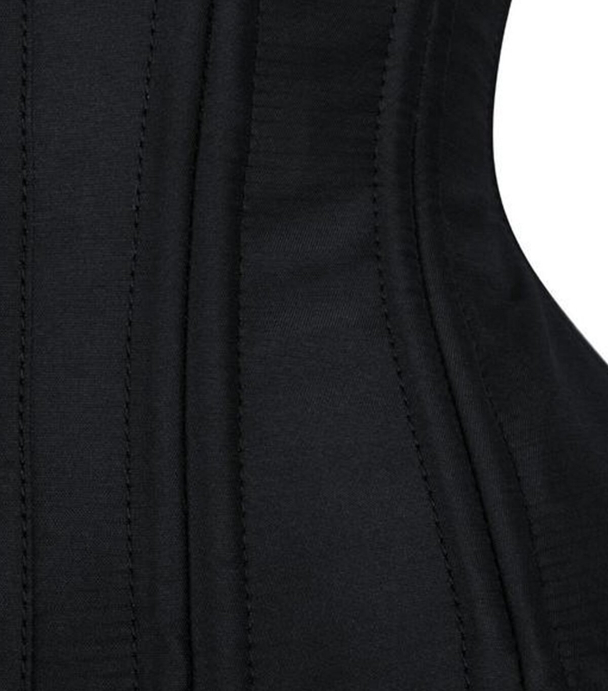 Black Satin Curvy Waist Training Corset For Women
