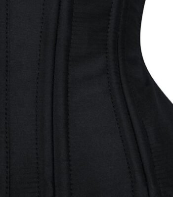 Black Satin Curvy Waist Training Corset For Women